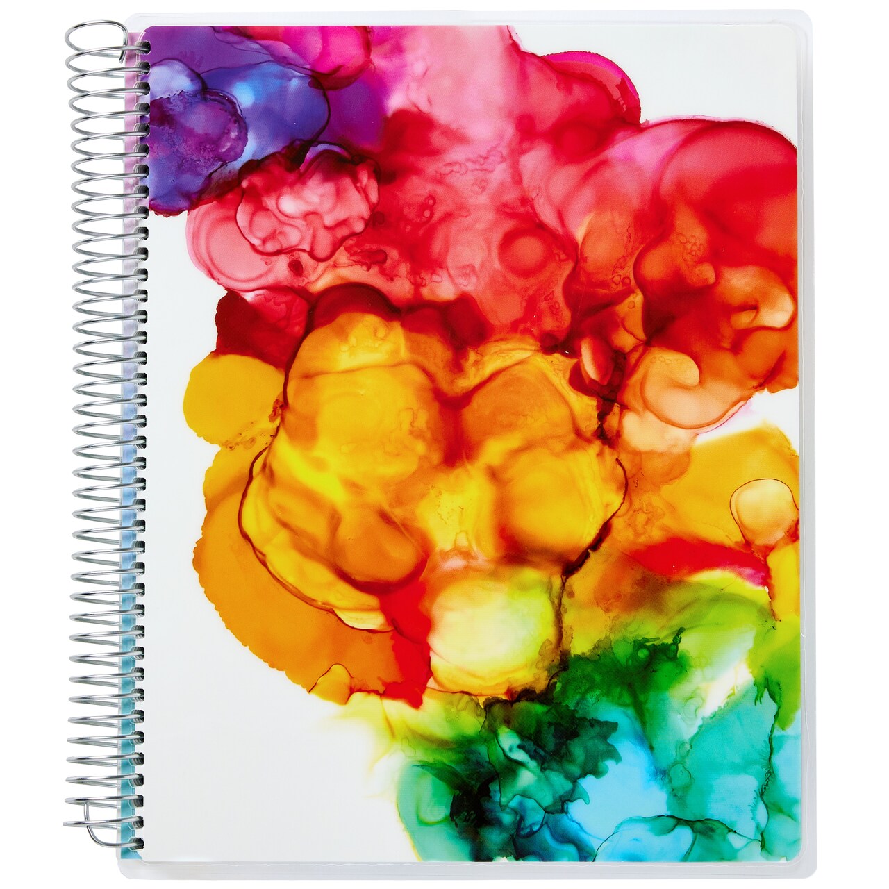 Avery + Amy Tangerine Designer Collection Planner, Undated 12-Month Planner with Stickers, 8.25&#x22; x 9.75&#x22;, Watercolor Inkblot Design (29881)